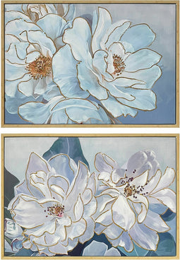 Schilderij DKD Home Decor 100 x 4 x 70 cm Blommor Romantiek (2 Stuks)