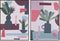Schilderij DKD Home Decor 103 x 4,3 x 143 cm Vaas Scandinavisch (2 Stuks)