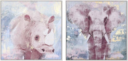 Schilderij DKD Home Decor 103 x 4,5 x 103 cm Olifant Modern (2 Stuks)