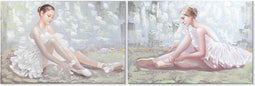 Schilderij DKD Home Decor 120 x 3 x 80 cm Balletdanseres Traditioneel (2 Stuks)