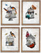 Schilderij DKD Home Decor 34 x 2 x 44 cm Kooi Shabby Chic (4 Onderdelen)