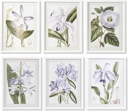 Schilderij DKD Home Decor 40 x 2 x 54 cm Blommor Shabby Chic (6 Onderdelen)