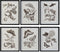 Schilderij DKD Home Decor 50 x 2,5 x 65 cm Blommor Modern (6 Onderdelen)