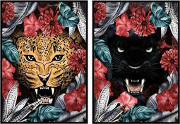 Schilderij DKD Home Decor 53 x 4,3 x 73 cm Tropisch Jungle (2 Stuks)