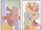 Schilderij DKD Home Decor 63 x 4 x 93 cm Vrouw Stads (2 Stuks)