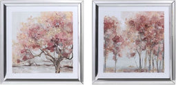 Schilderij DKD Home Decor 69 x 2,5 x 69 cm Bomen Traditioneel (2 Stuks)