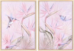 Schilderij DKD Home Decor 70 x 3,7 x 100 cm Tropisch (2 Stuks)