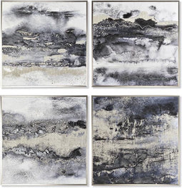 Schilderij DKD Home Decor 79 x 2,5 x 79 cm Abstract Modern (4 Onderdelen)