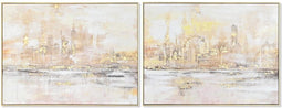 Schilderij DKD Home Decor 80 x 3,5 x 60 cm New York Loft (2 Stuks)