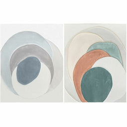 Schilderij DKD Home Decor 80 x 3,7 x 100 cm Modern Cirkels (2 Stuks)