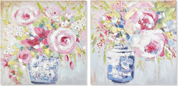Schilderij DKD Home Decor 80 x 3 x 80 cm Vaas Traditioneel (2 Stuks)