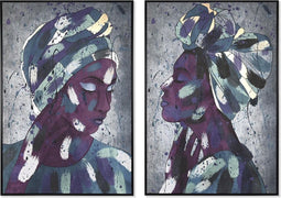 Schilderij DKD Home Decor 83 x 4,5 x 122,5 cm 83 x 4,5 x 123 cm Koloniaal Afrikaanse (2 Stuks)