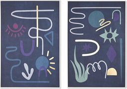 Schilderij DKD Home Decor 83 x 4,5 x 122,5 cm 83 x 4,5 x 123 cm Abstract Stads (2 Stuks)
