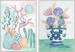 Schilderij DKD Home Decor 83 x 4,5 x 122,5 cm 83 x 4,5 x 123 cm Scandinavisch (2 Stuks)