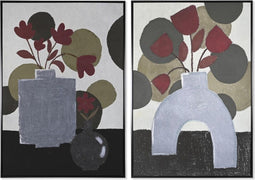 Schilderij DKD Home Decor 83 x 4,5 x 122,5 cm 83 x 4,5 x 123 cm Vaas Scandinavisch (2 Stuks)