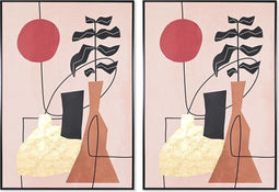 Schilderij DKD Home Decor 83 x 4,5 x 122,5 cm 83 x 4,5 x 123 cm Vaas Scandinavisch (2 Stuks)