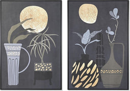 Schilderij DKD Home Decor 83 x 4,5 x 123 cm Vaas Koloniaal (2 Stuks)