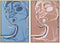 Schilderij DKD Home Decor 84 x 4,5 x 123 cm Vrouw Modern (2 Stuks)