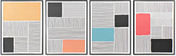 Schilderij DKD Home Decor Abstract 60 x 3 x 80 cm Loft (4 Onderdelen)