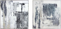 Schilderij DKD Home Decor Abstract 80 x 3 x 80 cm Modern (2 Stuks)
