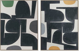 Schilderij Dkd Home Decor Abstract 90 X 4 X 120 Cm Stads (2 Stuks)