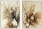 Schilderij DKD Home Decor Bloem 80 x 4 x 120 cm Scandinavisch (2 Stuks)