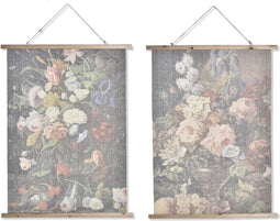 Schilderij DKD Home Decor Blommor Modern 75 x 2 x 100 cm (2 Stuks)