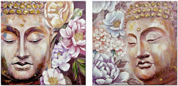 Schilderij DKD Home Decor Boeddha 80 x 3 x 80 cm Orientaals (2 Stuks)