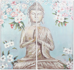 Schilderij DKD Home Decor CU-181694 Canvas Boeddha Orientaals (140 x 3 x 140 cm) (2 pcs)