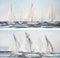 Schilderij DKD Home Decor Jacht Mediterrane 150 x 3,5 x 70 cm 150 x 2 x 70 cm (2 Stuks)