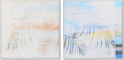 Schilderij DKD Home Decor Palmen 100 x 4 x 100 cm Tropisch (2 Stuks)