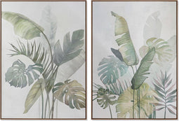 Schilderij DKD Home Decor Palmen 100 x 4 x 140 cm Tropisch (2 Stuks)