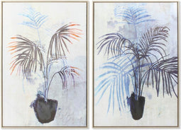 Schilderij DKD Home Decor Planten 83 x 4,5 x 123 cm Scandinavisch (2 Stuks)