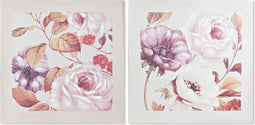 Schilderij DKD Home Decor Rozen Romantiek 70 x 3 x 70 cm (2 Stuks)