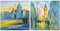 Schilderij DKD Home Decor Stad 100 x 3 x 100 cm Loft (2 Stuks)