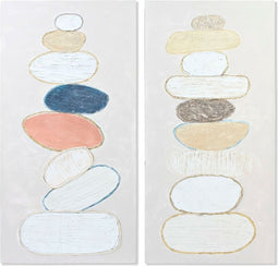 Schilderij DKD Home Decor Stones 60 x 3,8 x 120 cm Scandinavisch (2 Stuks)