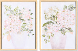 Schilderij DKD Home Decor Vaas 50 x 4 x 70 cm Romantiek (2 Stuks)