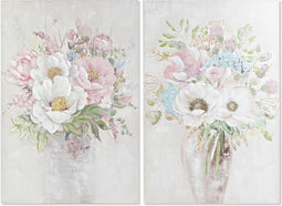 Schilderij DKD Home Decor Vaas 80 x 3 x 120 cm Shabby Chic (2 Stuks)
