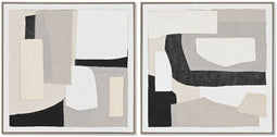 Schilderij Home ESPRIT Abstract Stads 82,3 x 4,5 x 82,3 cm (2 Stuks)