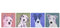 Schilderij Home ESPRIT Blauw Groen Oranje Stads 50 x 2 x 50 cm (4 Stuks)