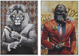 Schilderij Home ESPRIT Gentleman 80 x 3,5 x 120 cm (2 Stuks)