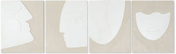 Schilderij Home ESPRIT Wit Beige Abstract Scandinavisch 40 x 3 x 50 cm (4 Stuks)