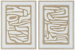 Schilderij Home ESPRIT Wit Beige Abstract Scandinavisch 52,7 x 2,5 x 72,5 cm (2 Stuks)