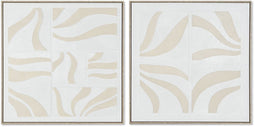 Schilderij Home ESPRIT Wit Beige Abstract Scandinavisch 83 x 4,5 x 83 cm (2 Stuks)