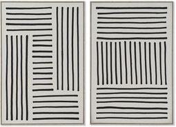 Schilderij Home ESPRIT Wit Zwart Stads 83 x 4,5 x 123 cm (2 Stuks)