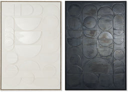 Schilderij Home ESPRIT Zwart Beige Abstract Modern 83 x 4,5 x 123 cm (2 Stuks)