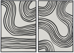 Schilderij Home ESPRIT Zwart Beige Modern 83 x 4,5 x 123 cm (2 Stuks)