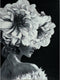 Schilderij Lady with flower in black and white - Acryclic Painting