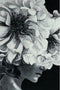 Schilderij Lady with flower in black and white - Acryclic Painting