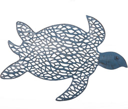 Schilderij Schildpad 35,56 x 3,18 x 26,67 cm Blauw Metaal